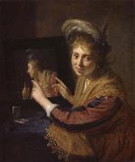 Rembrandt, Girl at a Mirror